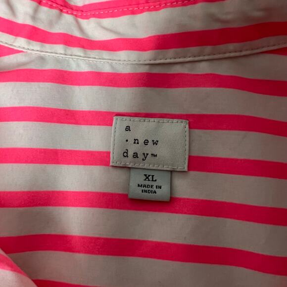Lot of 2 Women's A New Day XL Button Up Shirt Striped Beach Coastal Lightweight - Picture 11 of 16